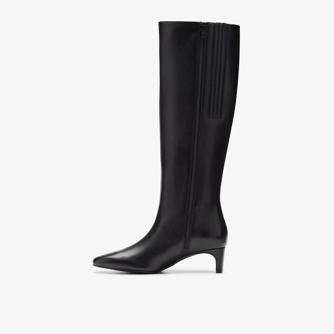 Womens Edina Tall Black Leather Knee High Boots US - Image 2