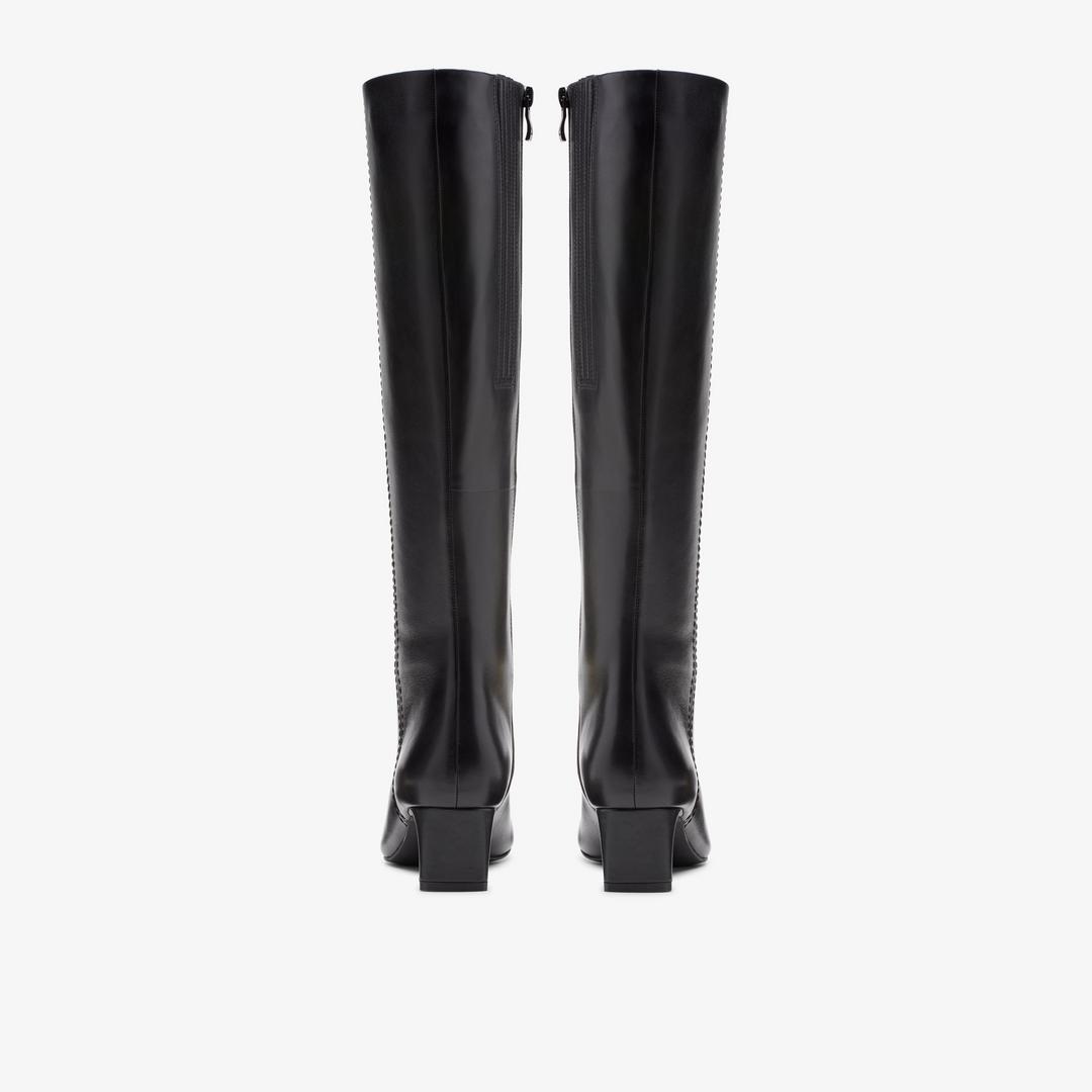 Womens Edina Tall Black Leather Knee High Boots US - Image 5