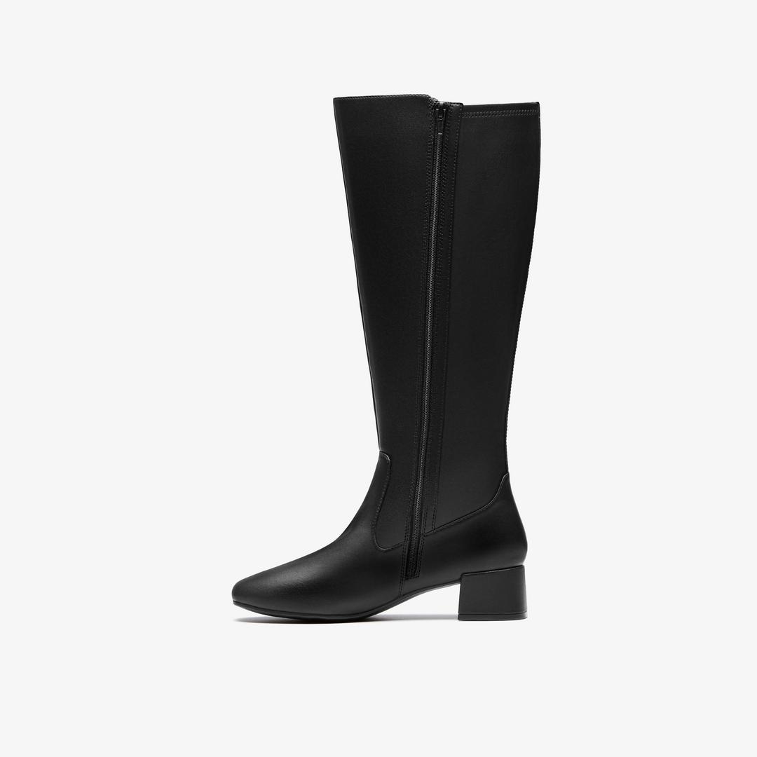 Womens Iridessa Glow Black Leather Knee High Boots - Image 2