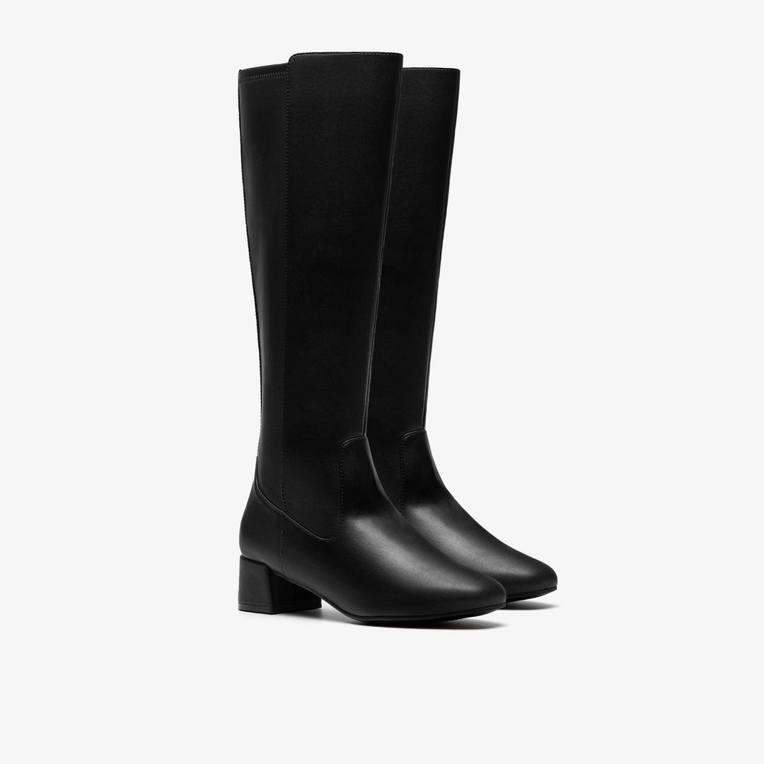 Womens Iridessa Glow Black Leather Knee High Boots - Image 4