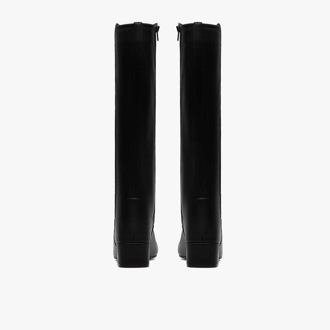 Womens Iridessa Glow Black Leather Knee High Boots - Image 5