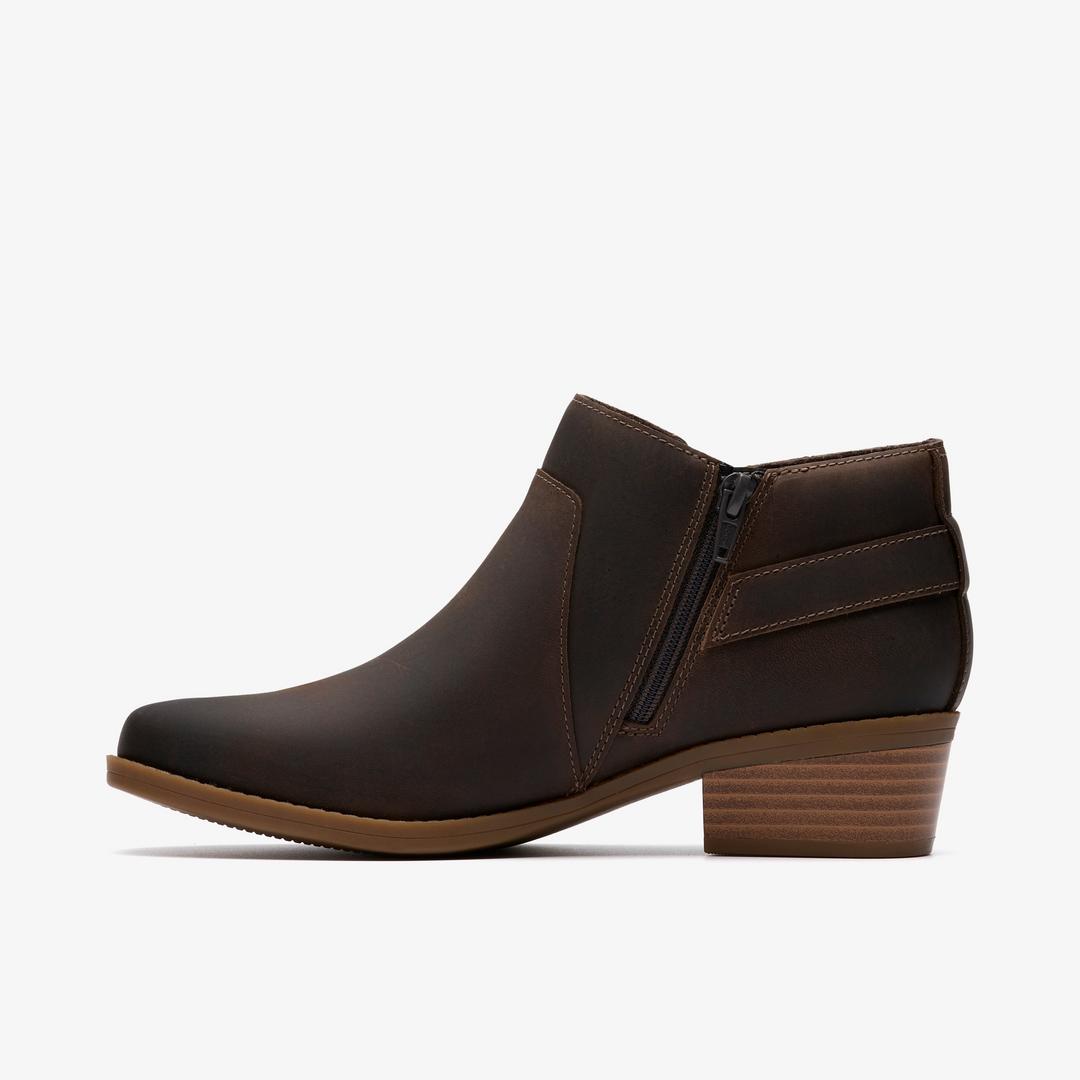 Womens Danyelle Gema Taupe Oily Leather Ankle Boots - Image 3