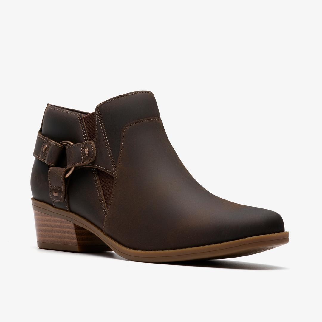 Womens Danyelle Gema Taupe Oily Leather Ankle Boots - Image 5