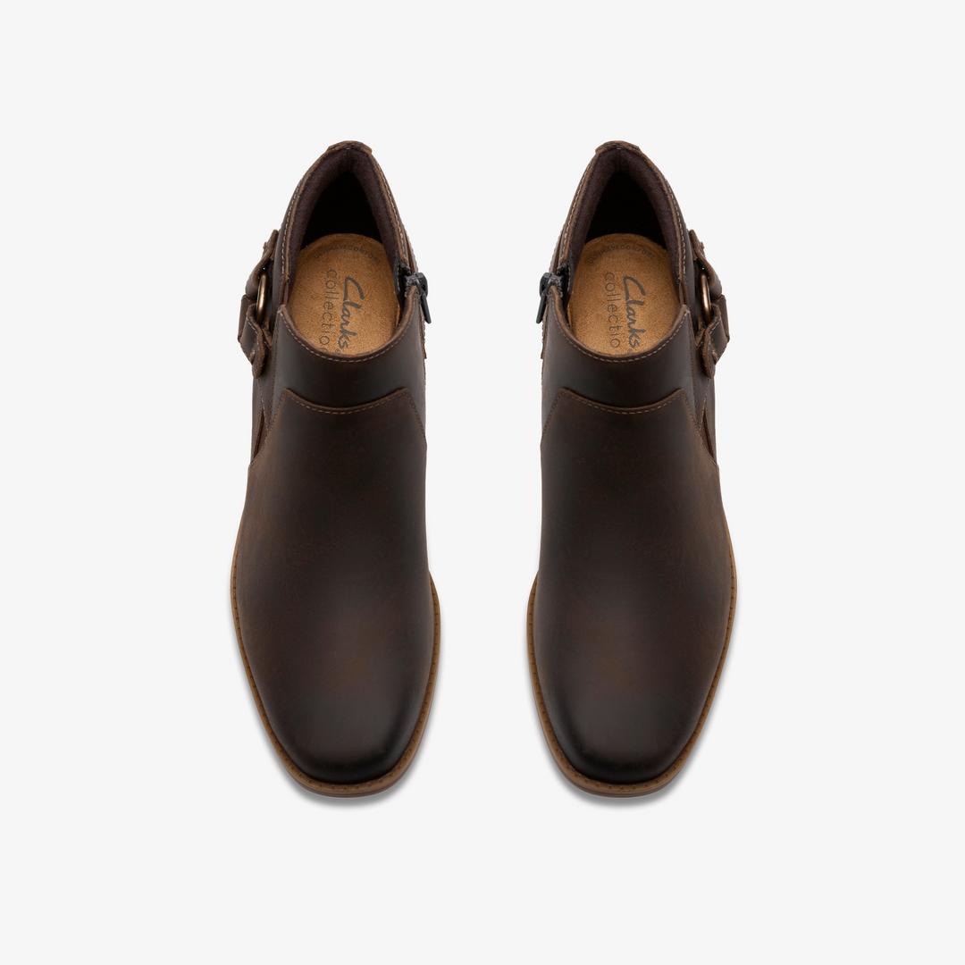Womens Danyelle Gema Taupe Oily Leather Ankle Boots - Image 7