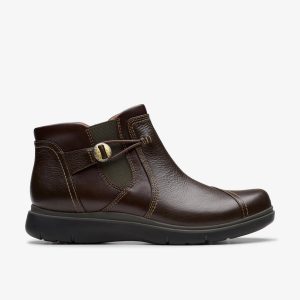 Womens Certina Joy Dark Brown Leather Ankle Boots