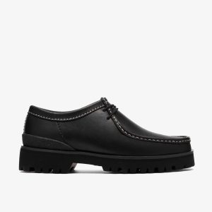Mens Walla Yukoner Black Leather Wallabees