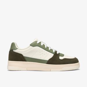 Mens Newick Lace Green Combination Sneakers