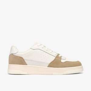 Mens Newick Lace White Combination Sneaker
