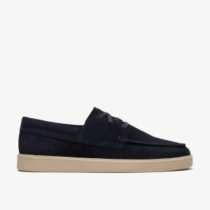 Mens Lockford Boat Navy Suede Boat Shoes