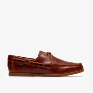 Mens Charmouth Lace Tan Leather Boat Shoes