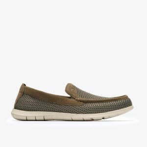 Mens Flexway Step Olive Knit Slip Ons