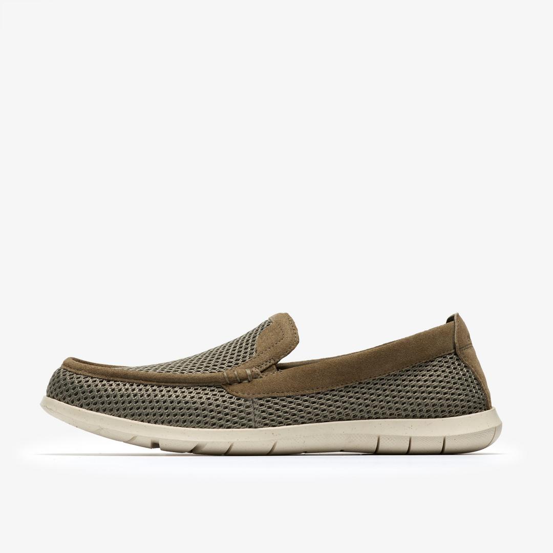 Mens Flexway Step Olive Knit Slip Ons - Image 2