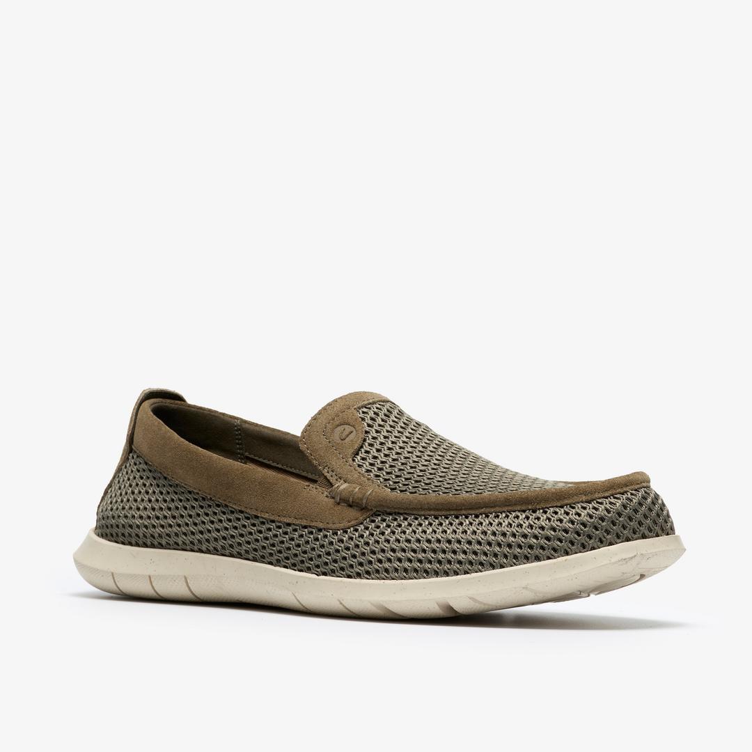 Mens Flexway Step Olive Knit Slip Ons - Image 4