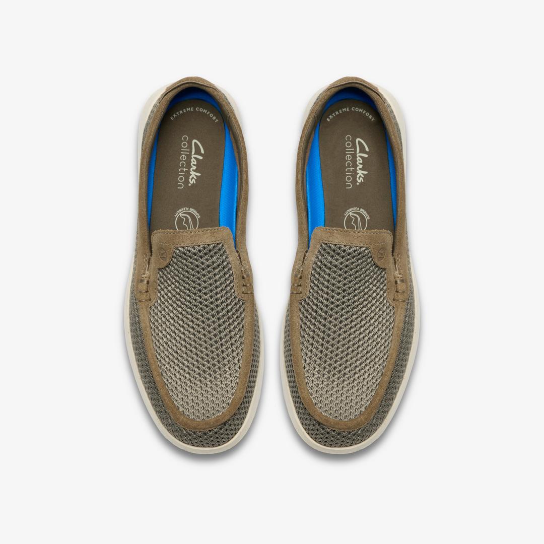 Mens Flexway Step Olive Knit Slip Ons - Image 6