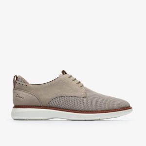 Mens Brantin Plain Grey Knit Oxford Shoe