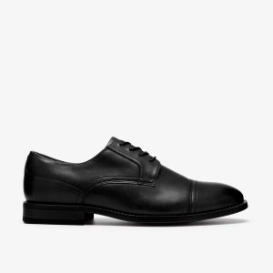 Mens Bowburn Cap Black Leather Brogues
