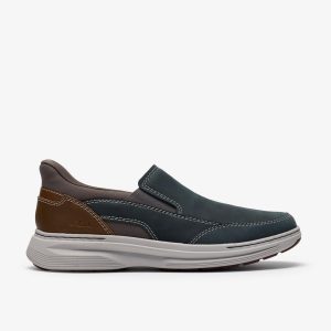Mens Craftwell Step Navy Leather Slip on