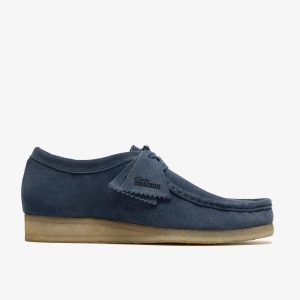 Mens Wallabee Denim Blue Suede