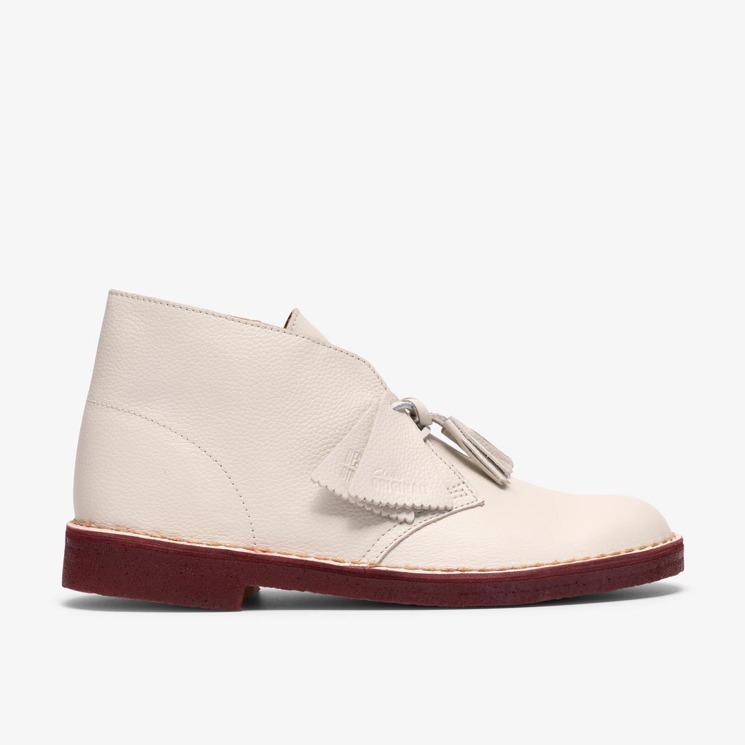 Mens Desert Boot White Leather Desert Boot