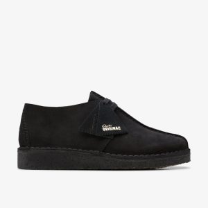 Mens Desert Trek Black Suede Shoes US