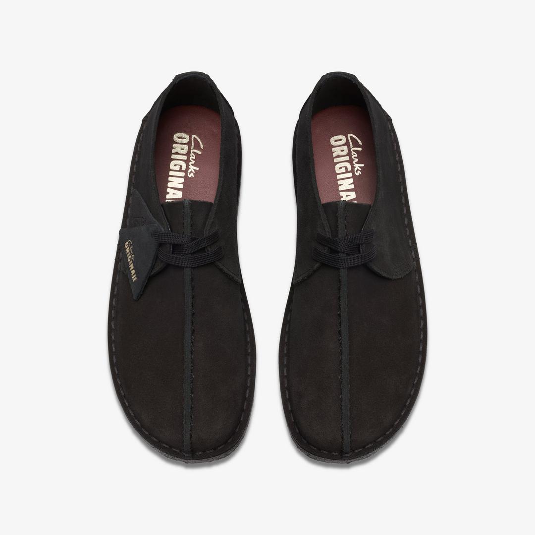 Mens Desert Trek Black Suede Shoes US - Image 7