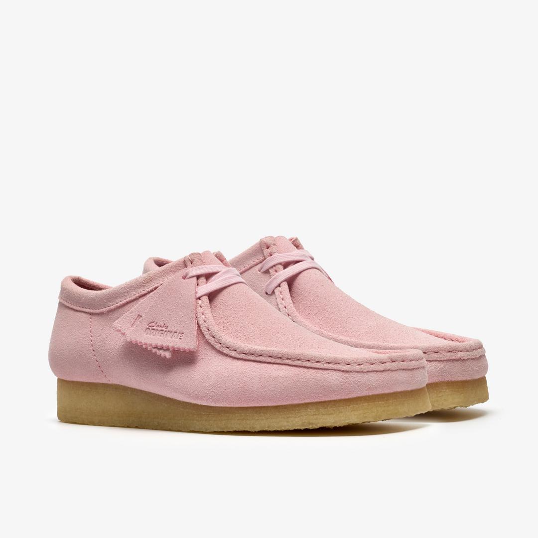 Mens Wallabee Light Pink Suede Wallabees - Image 4