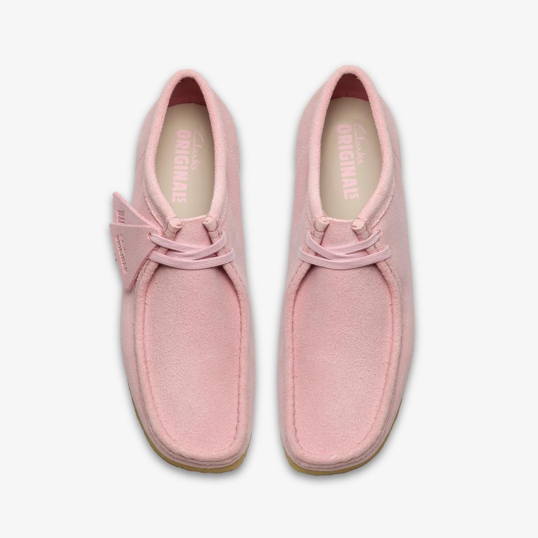 Mens Wallabee Light Pink Suede Wallabees - Image 6