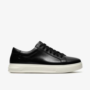 Mens Goswell Tie Black Leather Sneaker