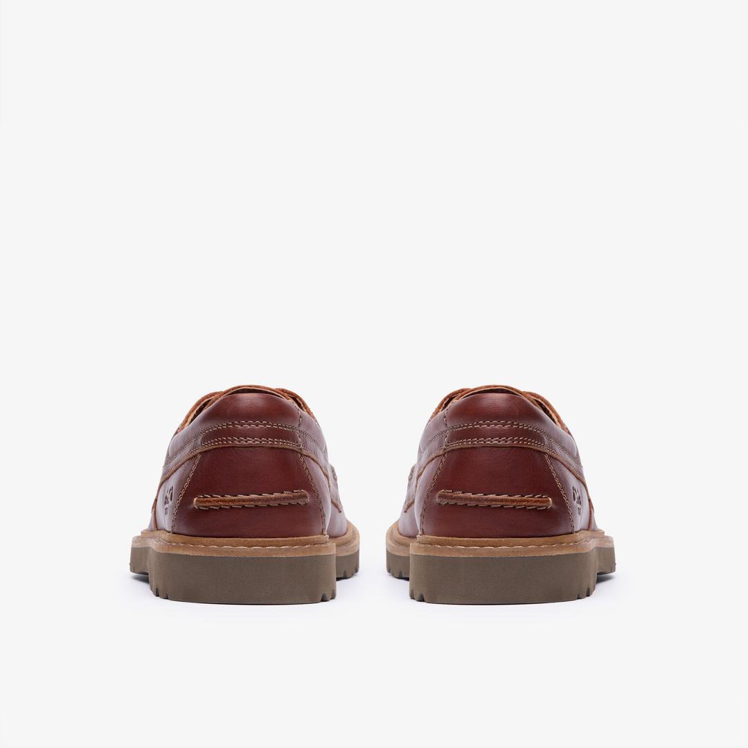 Mens Weltridge Moc Dark Tan Leather Boat Shoe - Image 5