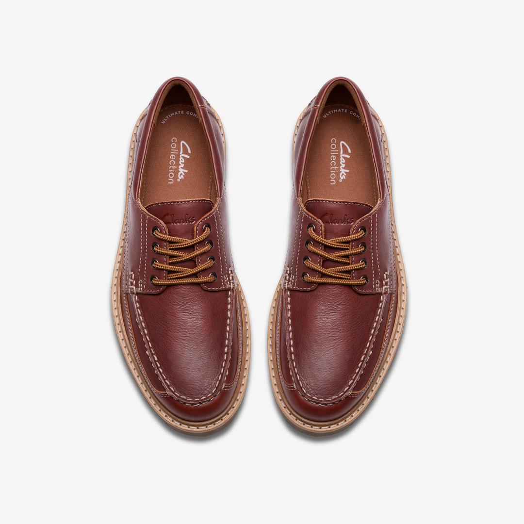 Mens Weltridge Moc Dark Tan Leather Boat Shoe - Image 6