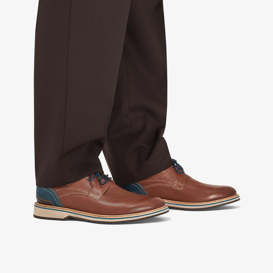 Men's Monahan Plain Tan Leather Oxford Shoes| Clarks - Image 2