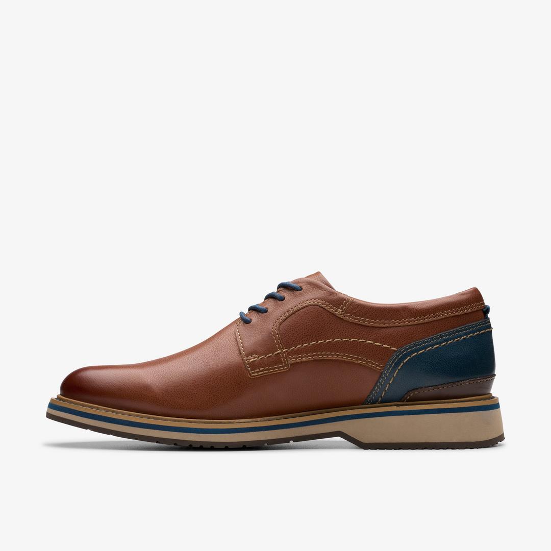 Men's Monahan Plain Tan Leather Oxford Shoes| Clarks - Image 3