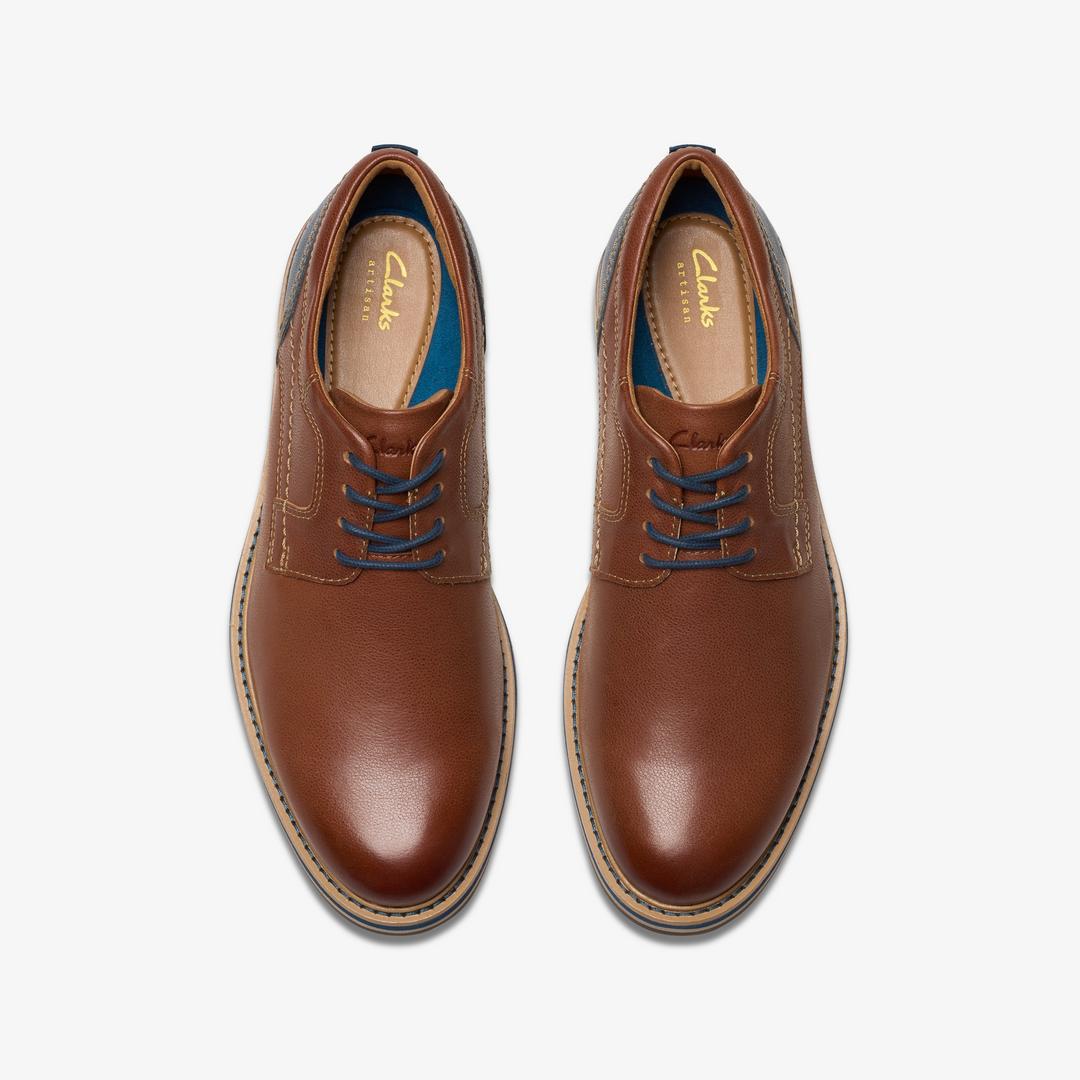 Men's Monahan Plain Tan Leather Oxford Shoes| Clarks - Image 7