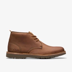 Mens  Eastridge Mid Light Brown Leather Boots
