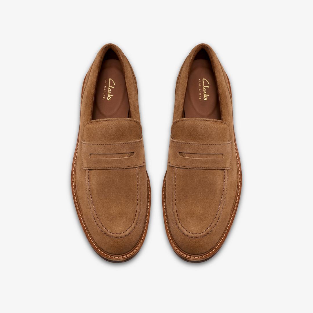 Mens Aldwin Step Tan Suede Loafers - Image 6
