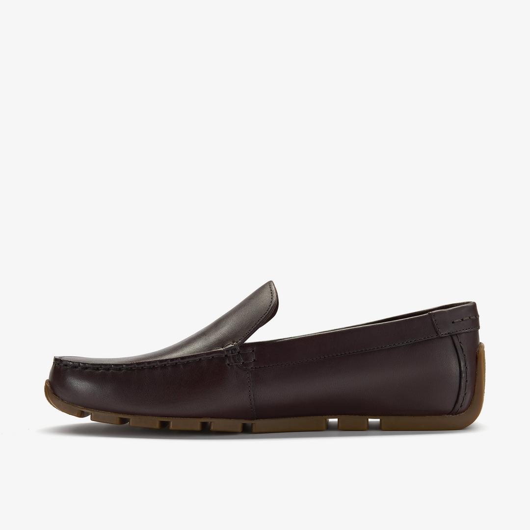 Mens Corsley Plain Dark Brown Leather Loafers - Image 2
