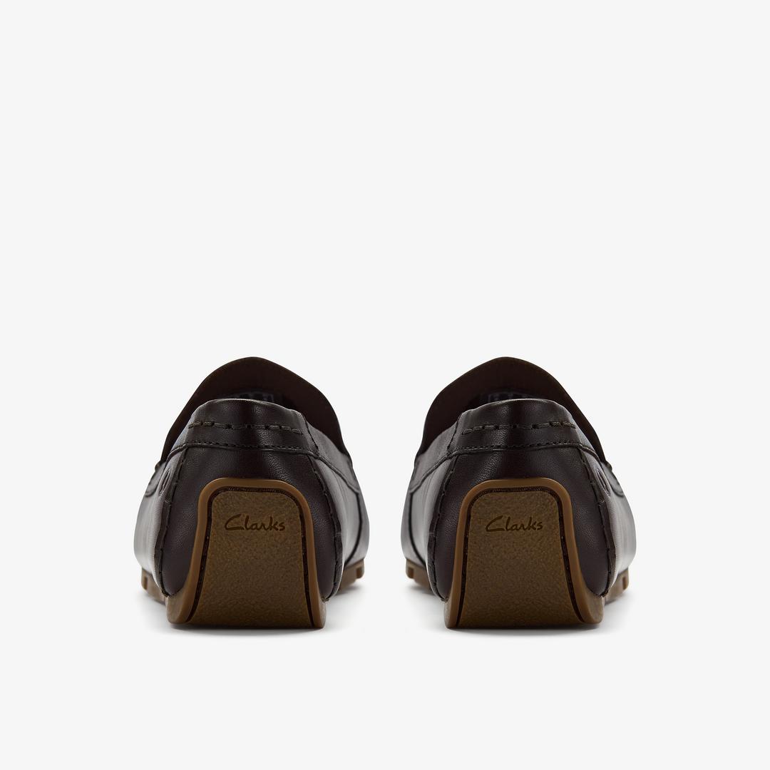 Mens Corsley Plain Dark Brown Leather Loafers - Image 4