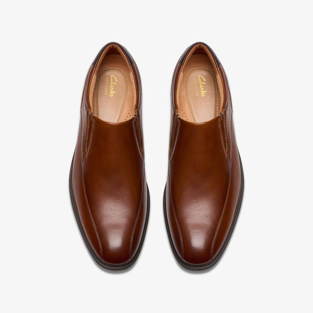 Mens Eldredge Step Dark Tan Leather Shoes - Image 6