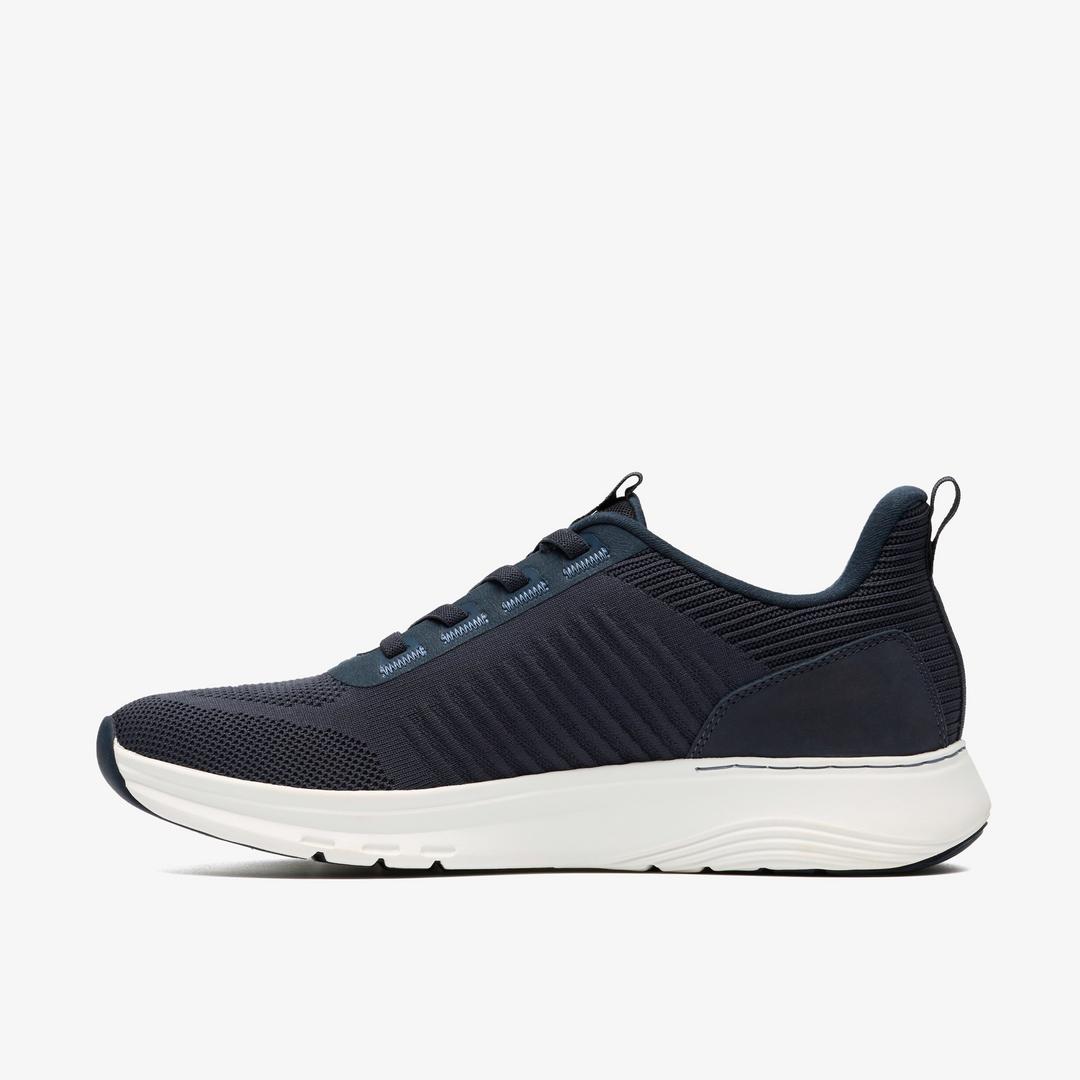 Mens Motion Trek LT Navy Knit Sneakers - Image 2