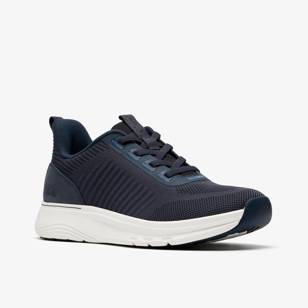 Mens Motion Trek LT Navy Knit Sneakers - Image 4
