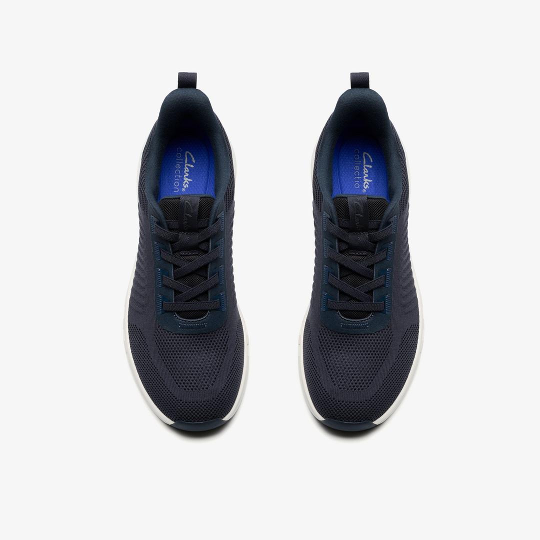 Mens Motion Trek LT Navy Knit Sneakers - Image 6