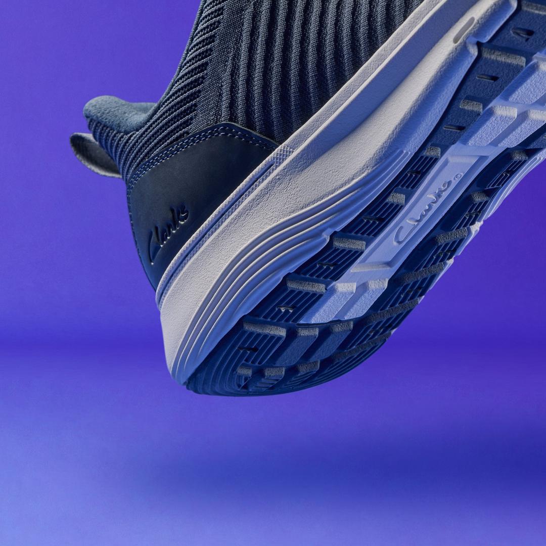 Mens Motion Trek LT Navy Knit Sneakers - Image 8