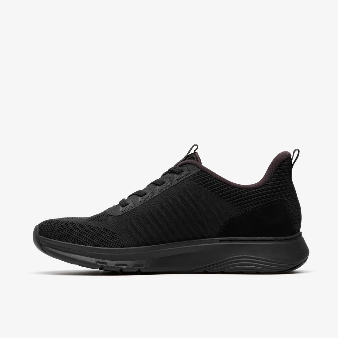 Mens Motion Trek LT Black Knit Sneakers - Image 3