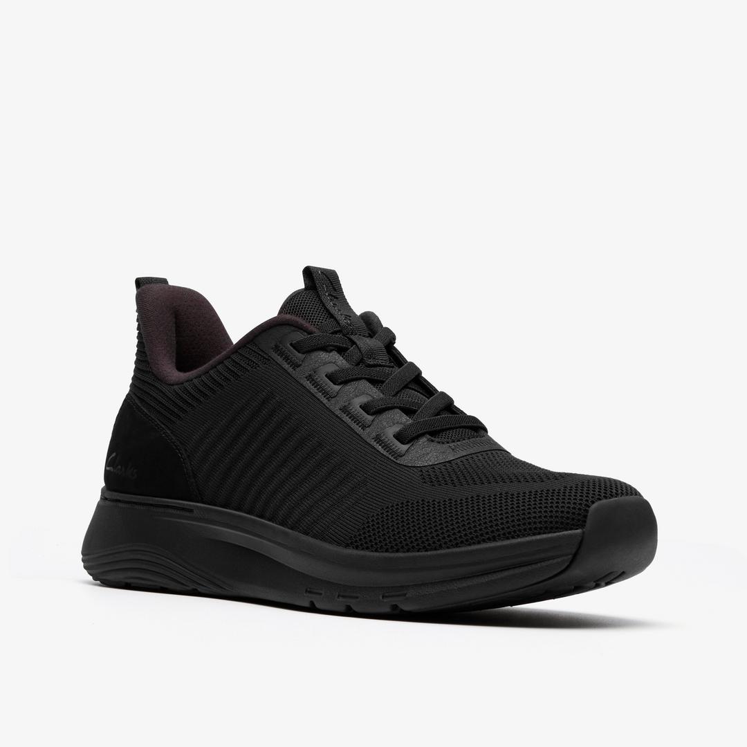 Mens Motion Trek LT Black Knit Sneakers - Image 5