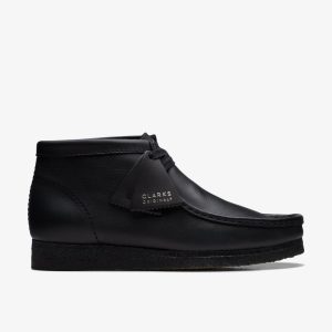 Men's Wallabee? Boot Black Leather Boots