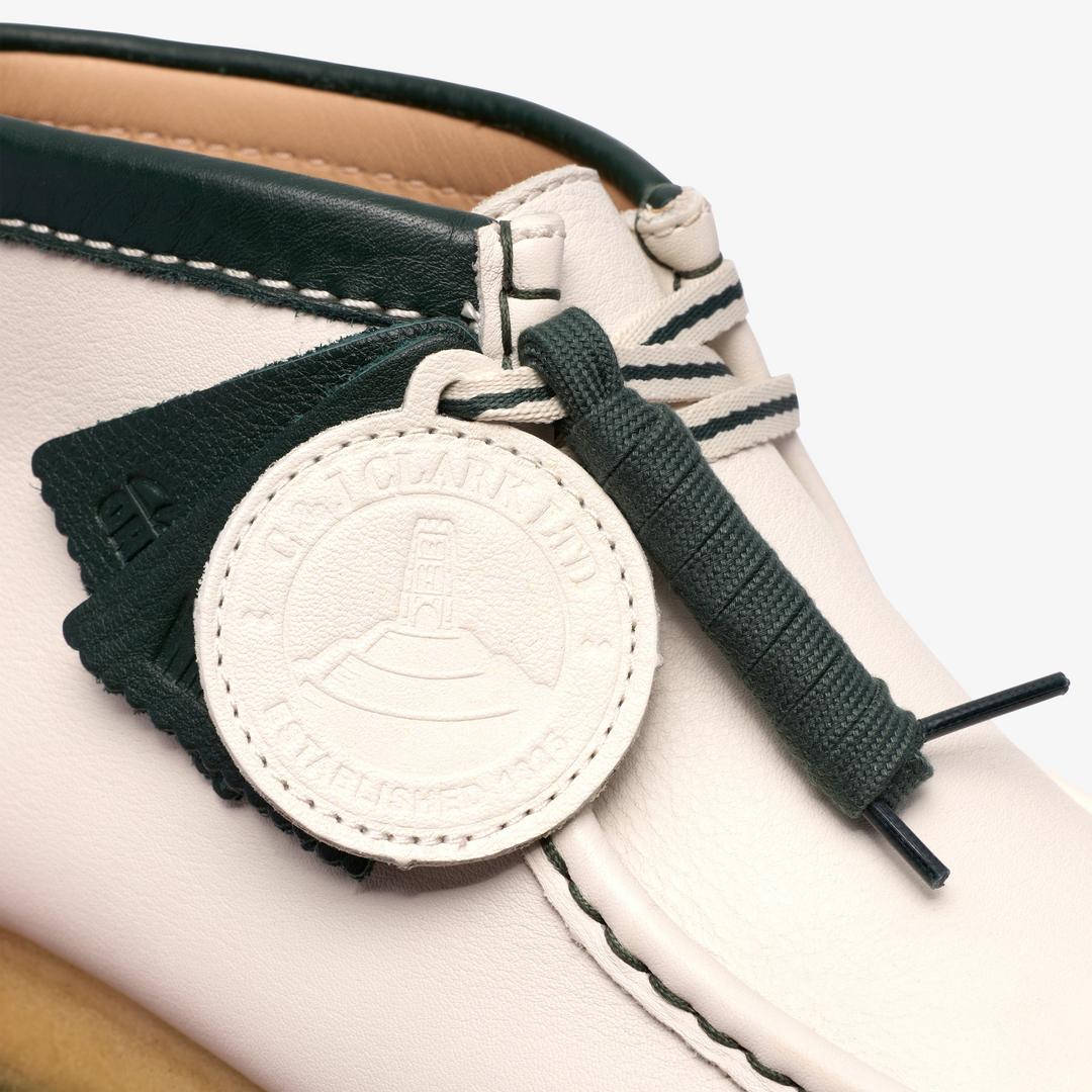 Mens Walla Boot RB White Leather Wallabees - Image 10