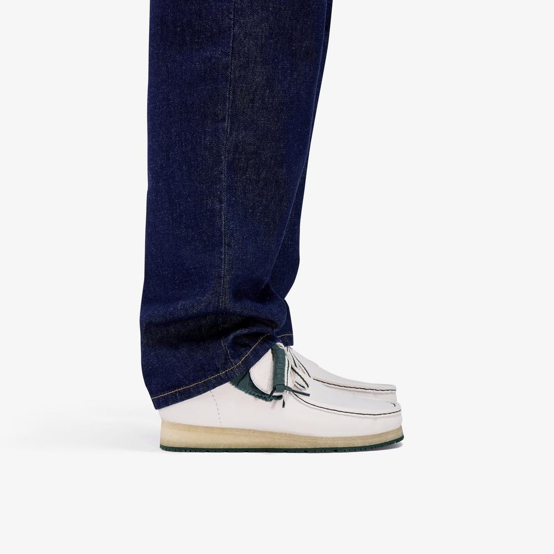 Mens Walla Boot RB White Leather Wallabees - Image 2