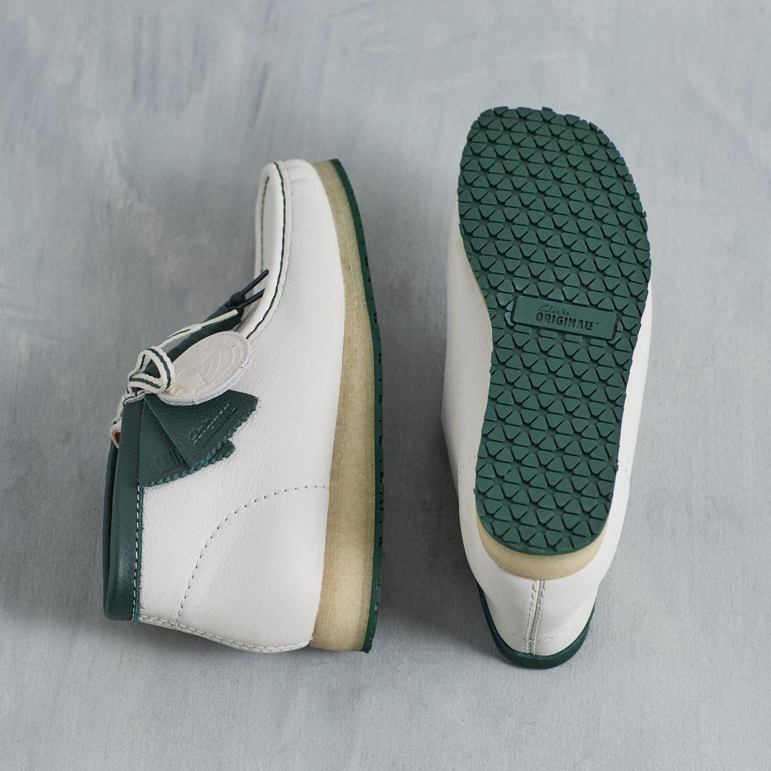 Mens Walla Boot RB White Leather Wallabees - Image 3