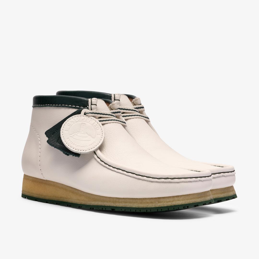 Mens Walla Boot RB White Leather Wallabees - Image 6