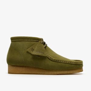 Mens Wallabee Boot Green Suede Wallabees